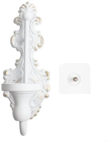 EXTRWORY Wandkerzenhalter im Shabby-Chic-Stil, Vintage-Stil, Wandkerzenhalter, Wanddekoration, für Wohnzimmer, Weiß, 23 x 9 cm