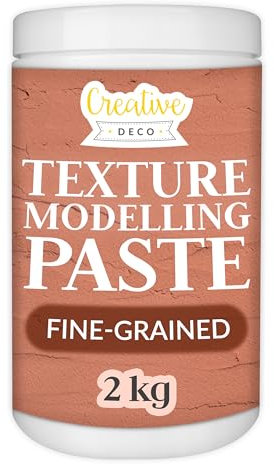 Creative Deco Modeling Paste Pâte de Structure Grain Fin 2kg Rouge Brique | Pâte à Relief pour Peinture Acrylique | Modelling Paste | Pâte Texturée | Pate Structure | Modelage Effet 3D et Texture Art