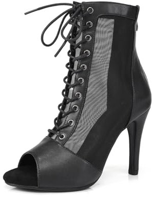 GYUBL Stivali da Ballo Donna Sera Sexy Sandali Salsa Tango Tacchi da Festa,Nero,38 EU