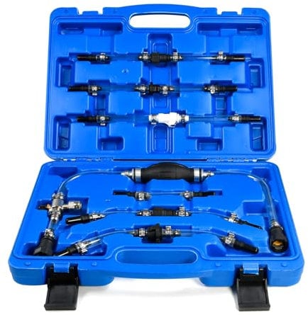SMOTIVEPRO 7-Piece Diesel Priming and Bleeding Kit - Professional Diesel Primer Kit for Most Diesel Engines, Quick Air Removal, Leak-Proof Design with Storage Case