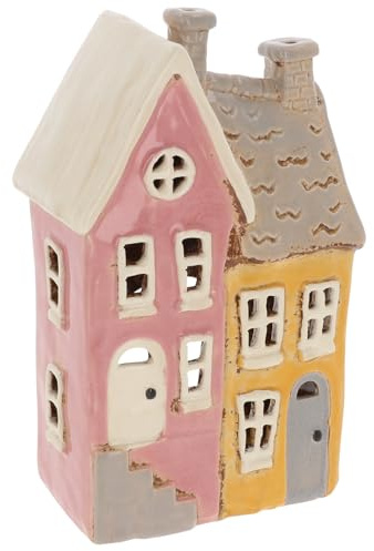 Shudehill Giftware Village Pottery Dormer, Cottage and Croft style Tealight Houses (Terrace House)