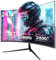 CRUA 24.5 Zoll Curved Gaming-Monitor 180 Hz|165 Hz|144 HZ|1080P|PC Monitor Computer 100% sRGB-Farbumfang kompatibel FreeSync G-sync|Rahmenlos|HDMI|DisplayPort,VESA-Wandmontage, Schwarz