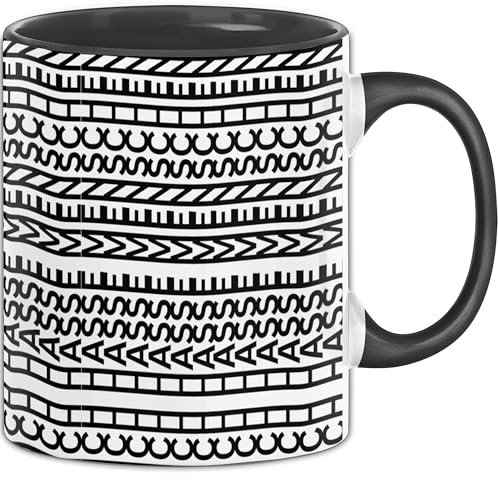 Ich Hasse Menschen Tasse Lustiges Geschenk Allover-Print Quer Lesen (Schwarz)