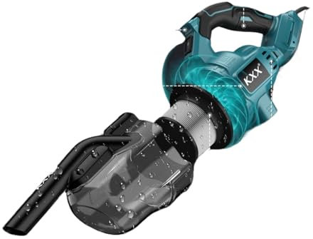 Aspirapolvere portatile senza fili con 6 tubi e 2 filtri, aspirapolvere elettrico for batteria Makita da 18 V (senza batteria)