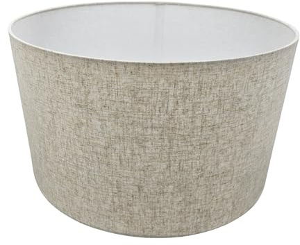 Lampenschirm 50cm Hängelampe Stoff E27 Ersatzschirm Lampenschirme E27 passend Trio Leuchten Ersatzteil Stoffleuchte Tischleuchte Pendelleuchte Lampenschirm Leinen Beige XL
