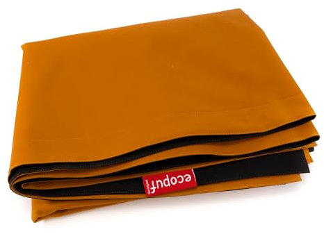 Ecopuf - Sitzsack Bezug ohne Füllung - Hülle Wetterfest für Outdoor Sitzack - 100 x 140 cm - Sitzsackbezug zum Befüllen - für Garten, Balkon, Terrasse - Größe S - Orange