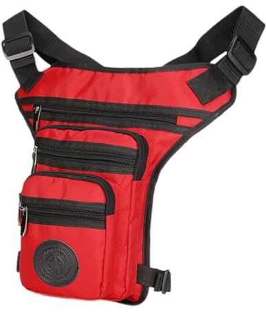 JISADER Herren Hüfttasche Beintasche Tragbar Wasserdicht Zum Radfahren Wandern Biken Sport, Rot