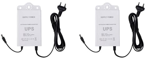 ISTOVO 2X Gruppo di Continuità 12V-2A per WiFi, Router, Modem, Telecamera di Sicurezza Mini UPS Protezione di Backup per Batteria Spina UE