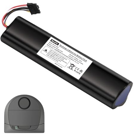 Beefix Batteria di ricambio da 5200 mAh per robot aspirapolvere Neato Robotics Connected D3, D5, D7, ad alta capacità Robotic Vacuum 14,4 V agli ioni di litio 945-0225