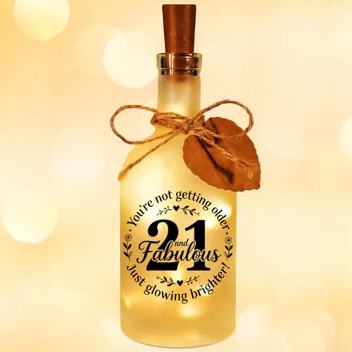LUMIREX 21st Birthday Gifts, LED Bottle Decorative Light 21st Birthday Decorations for Her, 21 Years Old Birthday Gifts for Daughter, Besite, Sister, Girlfriend
