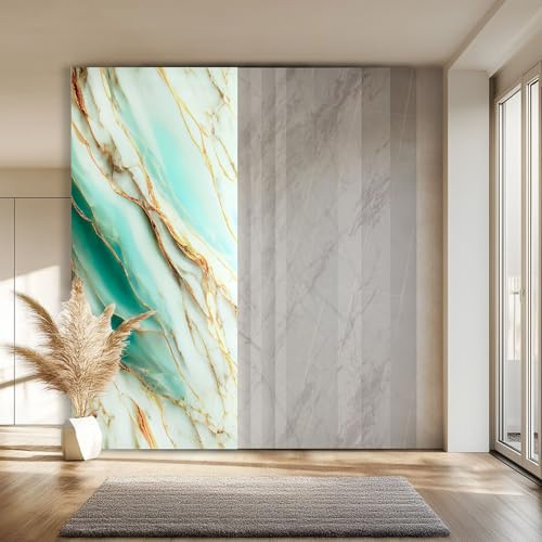 HEXIM Marmorplatten Optik 1 Stück 280x122 cm SPC Kunststoff Innen & Außenbereich Granit Steinoptik - Duschrückwand Küchenrückwand Spritzschutz Wandplatte (3,42 m² 80118) B-Serie