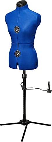DEUBL SCHNEIDERPUPPEN Damen verstellbar Majestique Blue MULTI (Gr.S/36-42) 8-teilig komplett einstellbar, Rückenlängenverstellung, 3-Bein Fuß, Rockabrunder, Schneiderbüste mit Beinansatz