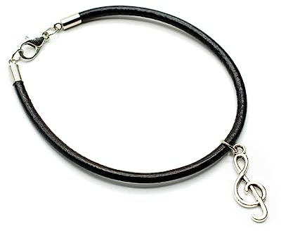 Miniblings Notenschlüssel Armband Anhänger Glücksarmband Violinschlüssel schwarz - Modeschmuck handmade - Damen Mädchen Bettelarmband