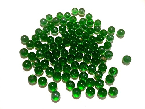 CRYSTAL KING Dunkel Grüne Glasmurmeln Glaskugeln 16mm Durchmesser 500gr Dekokugeln durchsichtig Murmel Dekoglaskugel Dekoration grüne Glaskügelchen Murmeln