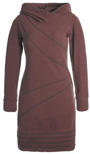Vishes - Alternative Bekleidung - Langärmliges Patchwork Hoodie Eco Fleecekleid Pullover-Kleid Daumenlöcher
