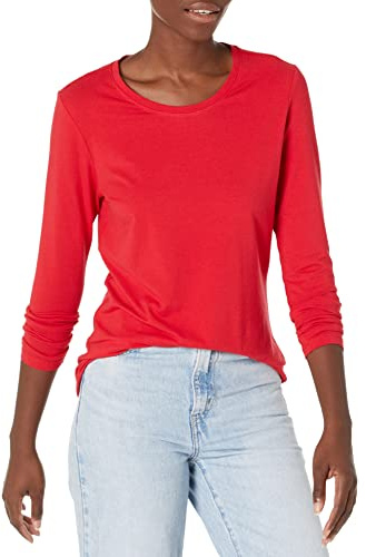 Amazon Essentials Women's Regular-Fit Long-Sleeve Crewneck T-Shirt (Available in Plus Size)