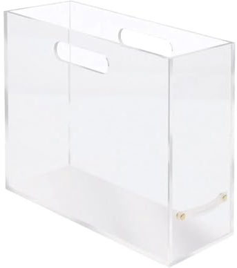 RUSSELL+HAZEL Acryl-Aktenbox, schmal, transparent, 11,4 x 31,1 x 25,4 cm