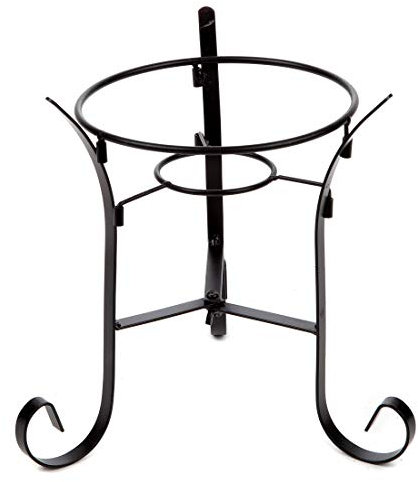 Lily's Home Kugelständer aus Metall für 25,4 cm oder 30,5 cm große Gartenkugeln aus Metall und Glas Schwarz 22,9 cm hoch