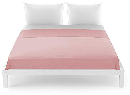 Biancheria&Casa Lenzuolo sopra Teso Matrimoniale Puro Cotone Offerta Stock : Colore - Rosa, Misura - Matrimoniale