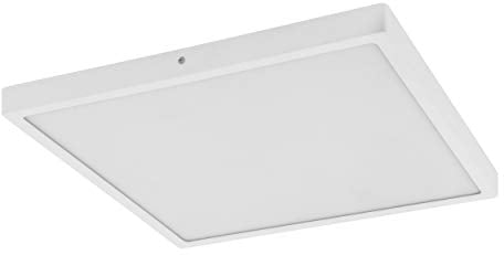 EGLO LED Deckenleuchte Fueva 1, 1 flammige Deckenlampe, Material: Aluminium, Kunststoff, Farbe: Weiß, L: 40x40 cm, warmweiß