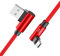2m Nylon Gaming 90 Grad Winkel Micro USB Ladekabel Datenkabel für Handy Smartphone Tablet rot