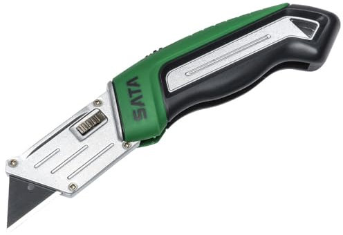 SATA Couteau universel pliable 226 mm ST93486 (couteau pliant universel couteau de sécurité), la lame se verrouille en position ouverte pour une coupe sûre