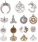 nbeads ca. 60-70 Stück Tibetischer Stil Anhänger, Antike Silber und Bronze OHM Charms OM Lotus Blumenstile Charms Anhänger Yoga Charms Für Schmuckherstellung Halskette Armband, Gemischte Farben