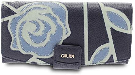 GIUDI Damenbrieftasche aus Leder in rosa Linie, Geldbörse, Kartenhalter, Made in Italy