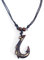 Scddboy Hawaiian Fish Hook Pendant Hemp Cord Adjustable Chain - Maori Tribal Necklace brown