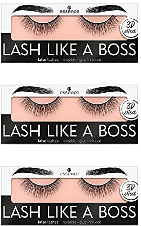 essence cosmetics LASH LIKE A BOSS false lashes, künstliche Wimpern, Nr. 03 Unique, Schwarz, definierend, verlängernd, volumengebend, langanhaltend, vegan, 3er Pack (3 x 1 Paar)