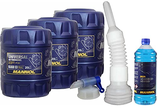 QR-Parts Set 60 Liter 85463254 CT4503 DIN61 5024 MN8107-20 1 Original MANNOL Scheiben-Reiniger -70 °C Frostschutz Konzentrat 20 Universal Getriebeöl 80W-90 API GL 4 Auslaufhahn