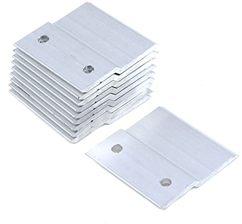 Tulead 5 Paar Klammer-Bilderaufhänger, Aluminium-Legierung, Montage-Klammern, 50 x 50 x 3 mm, Z-Clips, bündig montierte Halterungen für Spiegelschrank, Regal