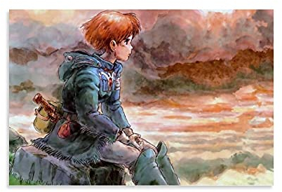 KKMM Anime Nausicaa of the Valley of the Wind Studio Ghibli Poster Dekorative Malerei Leinwand Wandkunst Wohnzimmer Poster Schlafzimmer Gemälde 40 x 60 cm