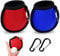 olyee 2 Pack Golf Ball Cleaner Pouch with Carabiner, Golf Accesorries Washer Pocket Waterproof Bag, Golf Ball Dry-Clean Pocket gifts for Men Ladies, Fit for Golf Carts Belt Golf Bag(Red+Blue)