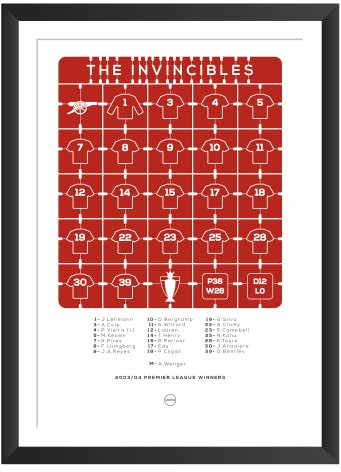 Arsenal The Invincibles 2003/2004 Premier League Season Squad | Football Art Print Poster (A3)