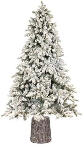 Nataland Albero di Natale Artificiale Verde Modello Nordend Con Altezza 210 Cm e Base a Tronco, Abete Super Folto con Effetto Realistico e Rami Con Aghi Anticaduta