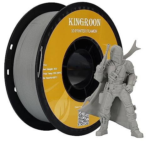 kingroon 3D Printer Filament PLA 3D-Druckerfilament,… (Polymilchsäure, PLA grau)