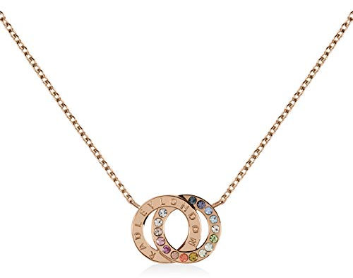 RADLEY Rocks Ladies 18ct Rose Gold Plated Rainbow Stone Necklace RYJ2138, One Size