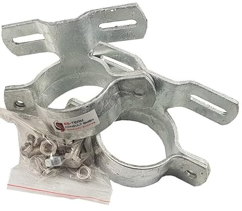 UvV Schilderklemmen, Schellen Rohrschellen für ø60mm Rohre feuerverzinkt (R107-Paar)