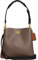 COACH Color-Block-Leder-Weideneimer, Dark Stone, Einheitsgröße