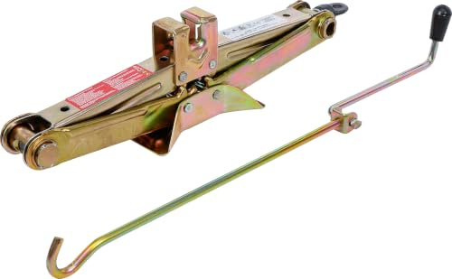 BGS DIY 9909 | Scheren-Wagenheber mit Kurbel | 1 t | Hubhöhe 105-385 mm | Werkzeugstahl | einklappbar | großflächiger Standsockel | für kleine bis mittelgroße PKW und Kleintransporter