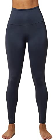 TLC Sport Leggings mit hoher Taille und Bauchkontrolle, extra starke Kompression, schnell trocknendes Sportgewebe, Schiefergrau, Schwarz , 38-40