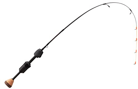 13 FISHING - Tickle Stick Carbon Pro Eisrute – 63,5 cm L (leicht) – 100% Carbon Blank mit Skelettrollenhalter – TSCP-25L