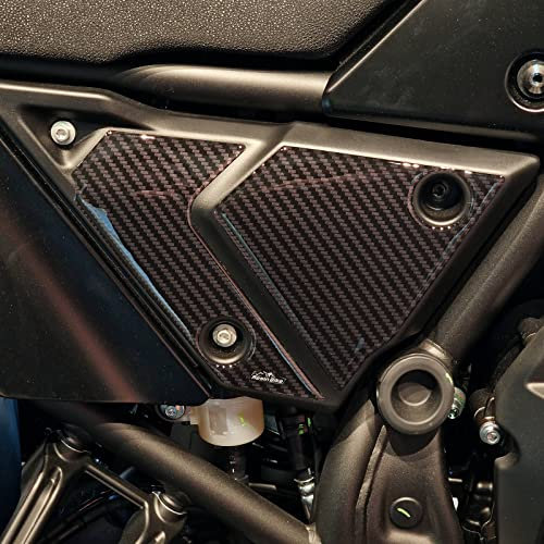 Resin Bike Adhesivos de Moto Compatibles con Yamaha Tenere 700 2023 2022. Protecciones Laterales Parte Inferior del Asiento de Choques y Arañazos de Moto. Adhesivo 3D Resinado Neutral - Made in Italy
