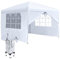 TRMLBE Pavillon 3x3 Wasserdicht Stabil Winterfest Partyzelt Faltbar mit 4 Seitenteilen und Fenstern Faltpavillon Gartenpavillon für Garten Party Familientreffen - Weiß