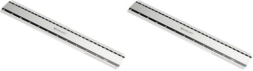 Westcott E-10191 00 Aluminium-Lineal besonders rutschfest, 30 cm, 12 Zoll (Packung mit 2)