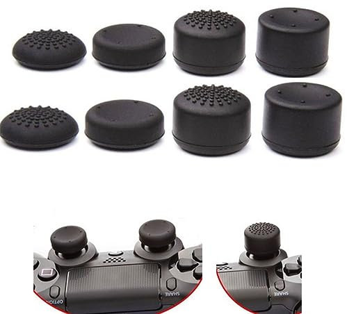 8 pièces Capuchon de Manche de Manette Joystick Thumb Grips pour PS5 PS4 PS3 PS2 Xbox One 360, Housse de Rechange en Silicone pour Manette analogique, Accessoires de Protection pour Manette de Jeu