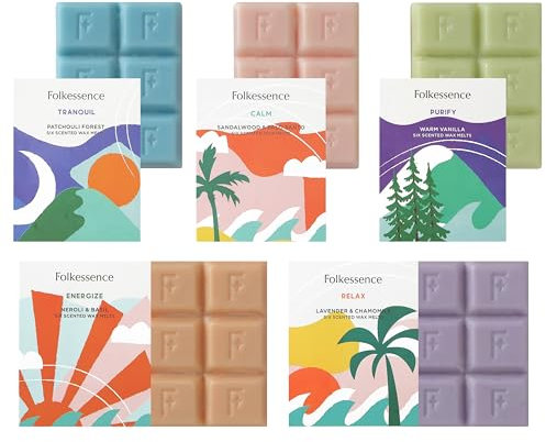 Folkulture Fall Wax Melts Wax Cubes Strong Scent, Set of 5 Scented Wax Melts (30pc), Candle Warmer Wax Melts or Candle Wax Melts, Soy Wax Melts for Warmer, Candle Melts, Scented Wax Cubes