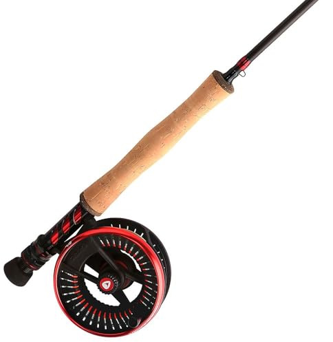 Greys Tail Leichte Fliegenfischrute und Schwanz, große Dorn Disc Drag Reel Combo Lieferung in Reisekoffer, 2,7 m 5/6 WF5
