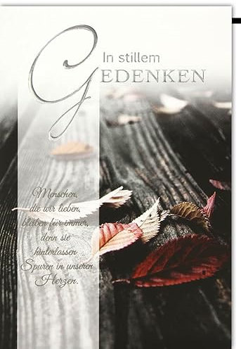 Verlag Dominique Trauerkarten Herbstblätter In stillem Gedenken - mit Umschlag